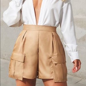 Camel Pocket Detail Cargo Shorts